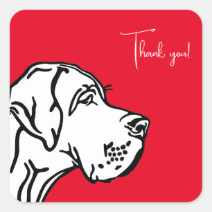 Great Dane drawing Square Sticker