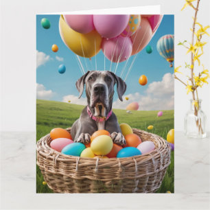 Great Dane Easter Eggs  Card