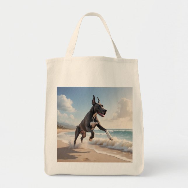 Great Dane Elegant Grocery Tote Bag (Front)