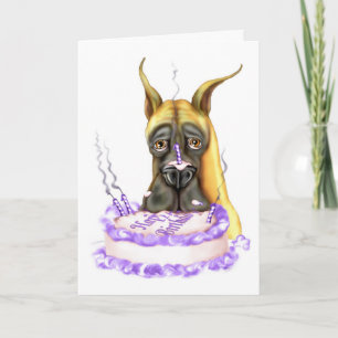 Great Dane Fawn Birthday Cake Card