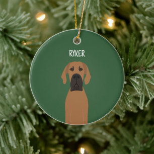 Great Dane Fawn Dog Ceramic Tree Decoration