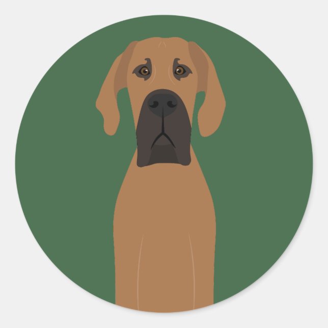Great Dane Fawn Dog Classic Round Sticker (Front)