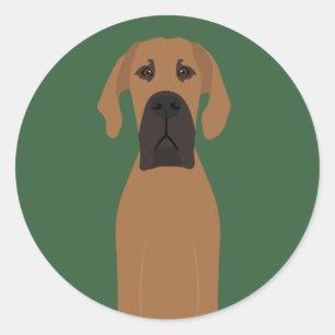 Great Dane Fawn Dog Classic Round Sticker