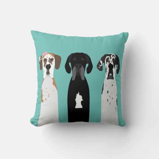 Great Dane Fawn Dog Cushion (Front)
