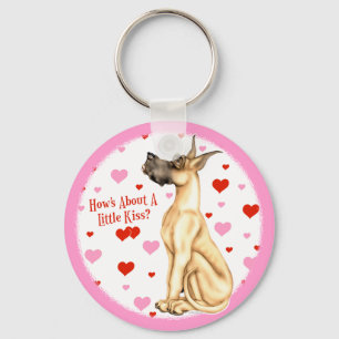 Great Dane Fawn Kiss Key Ring