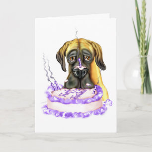Great Dane Fawn UC Birthday Cake Card