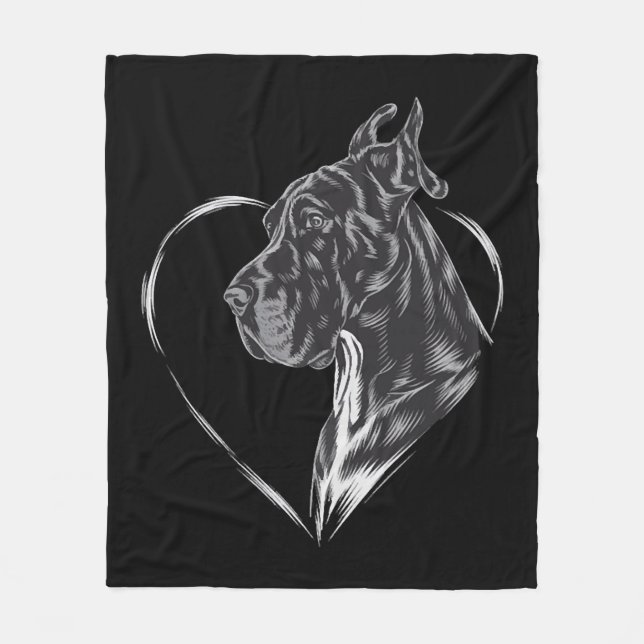 Great Dane  Fleece Blanket (Front)