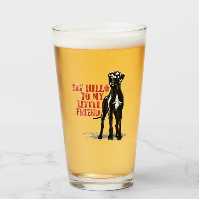 Great Dane Friend Funny Beer Glas Glass (Front Filled)