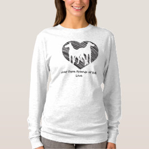 Great Dane Friends scribble heart logo T-Shirt
