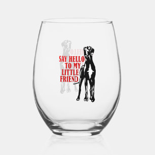 Great Dane fun Stemless Wine Glass
