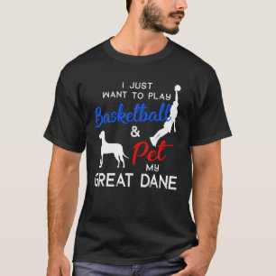 Great Dane Funny Basketball Dog Owner Lover Xmas G T-Shirt