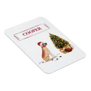 Great Dane Funny Christmas Dog with Tree Magnet