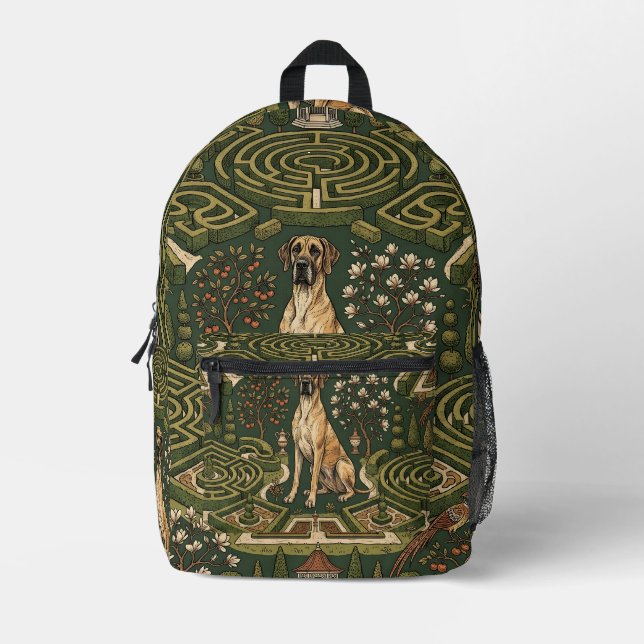 Great Dane Garden Pattern Backpack (Front)