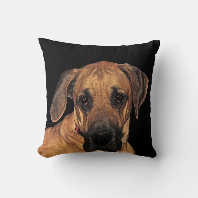 Great Dane Gentle Giant Throw Pillow (Front)
