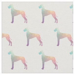 Great Dane Geometric Pattern Dog Silhouette Pastel Fabric
