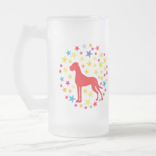 Great Dane Graphics Frosted Glass Beer Mug
