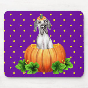 Great Dane Halloween Black UC Dane-O-Lantern Mouse Mat