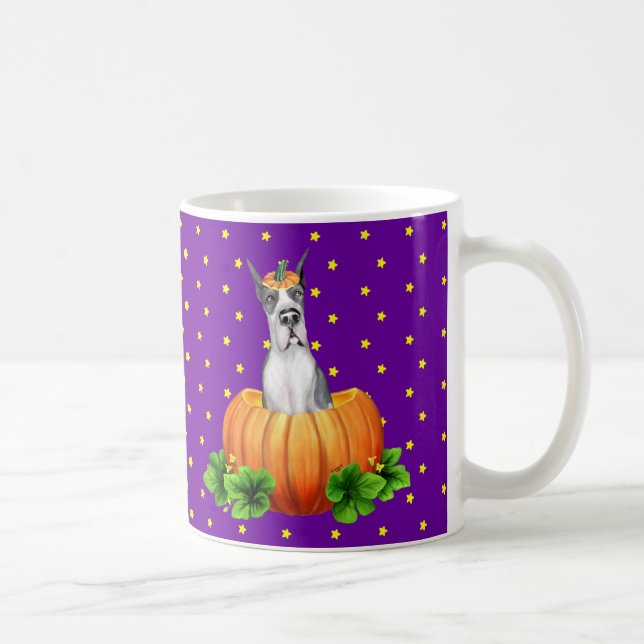 Great Dane Halloween Mantle Dane-O-Lantern Coffee Mug (Right)