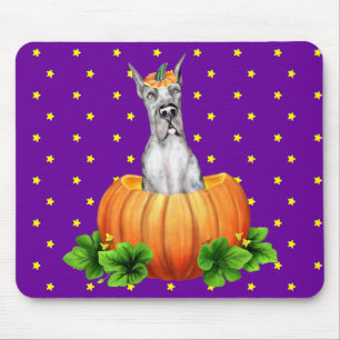 Great Dane Halloween Merle Dane-O-Lantern Mouse Mat