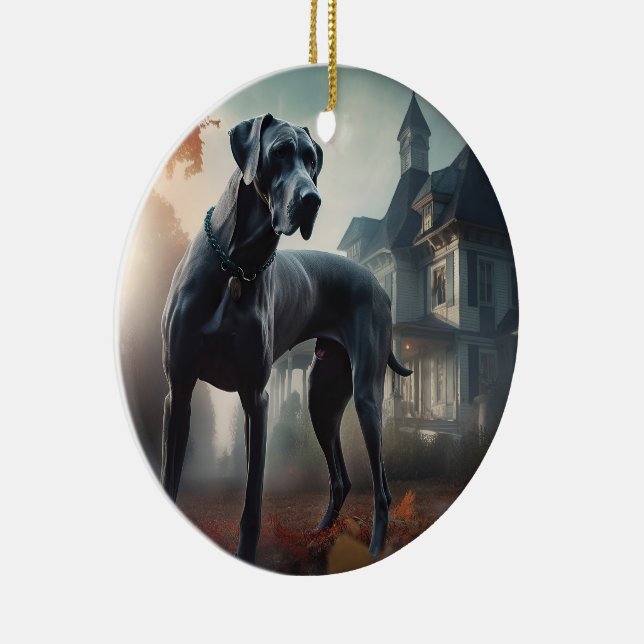 Great Dane Halloween Scary Ceramic Tree Decoration (Right)