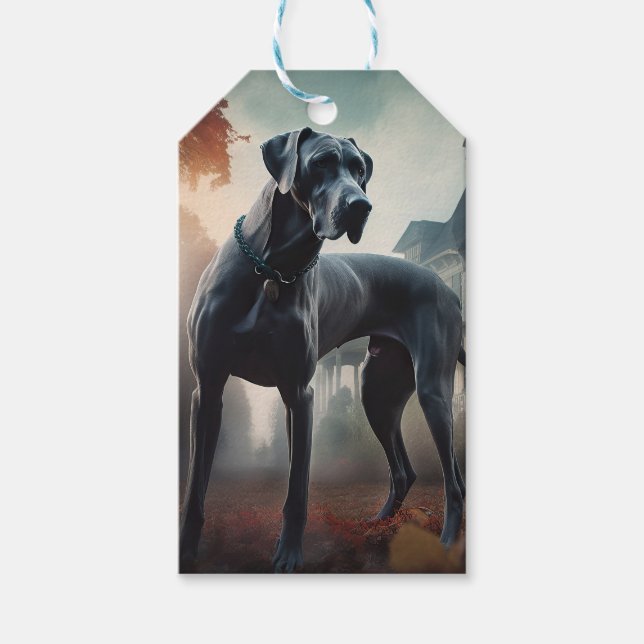 Great Dane Halloween Scary Gift Tags (Front)