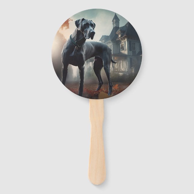 Great Dane Halloween Scary Hand Fan (Front)