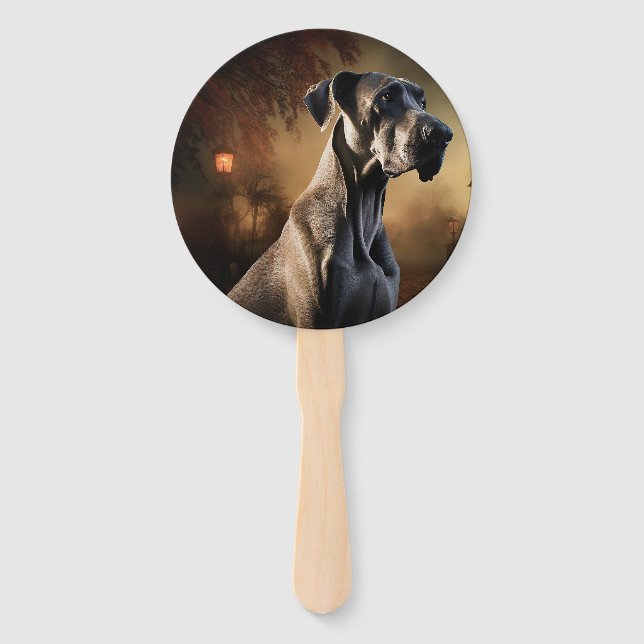 Great Dane Halloween Scary Hand Fan (Front)