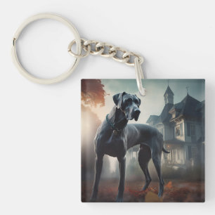 Great Dane Halloween Scary Key Ring