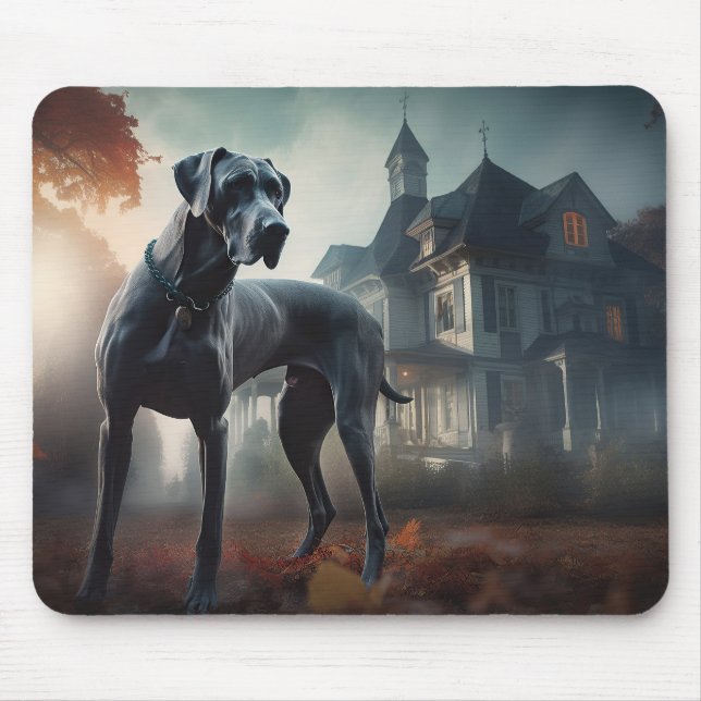 Great Dane Halloween Scary Mouse Mat (Front)