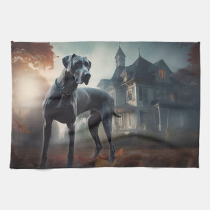 Great Dane Halloween Scary Tea Towel