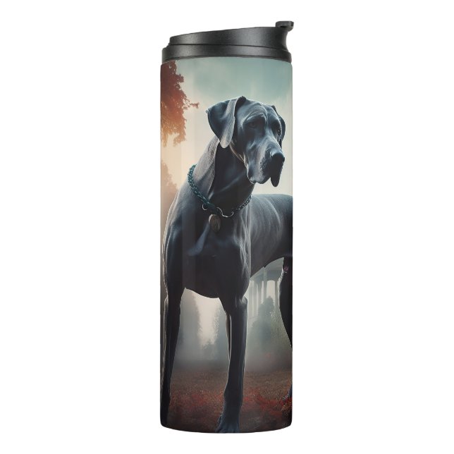 Great Dane Halloween Scary Thermal Tumbler (Rotated Left)