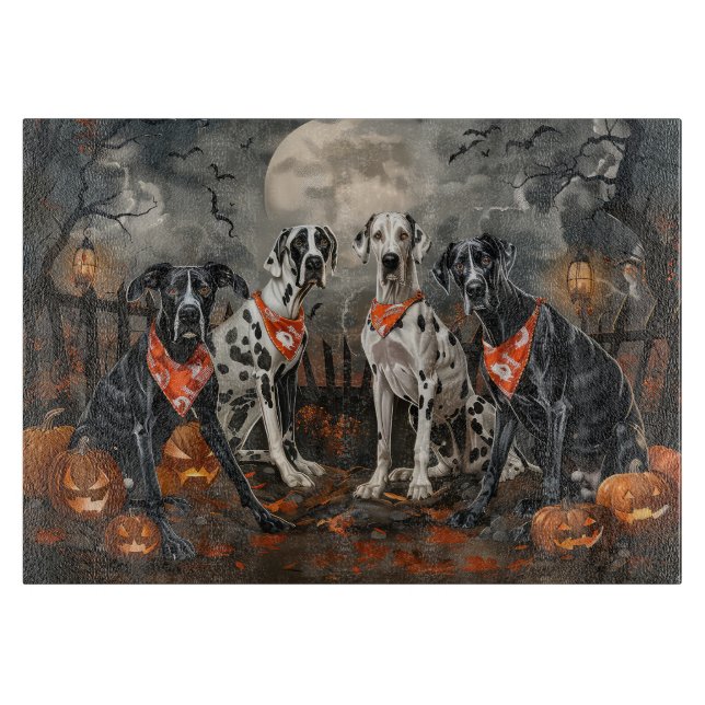 Great Dane Halloween Spooky Cutting Board (Front)