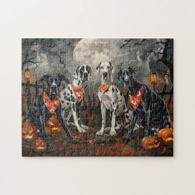 Great Dane Halloween Spooky Jigsaw Puzzle (Horizontal)