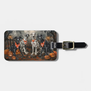 Great Dane Halloween Spooky Luggage Tag