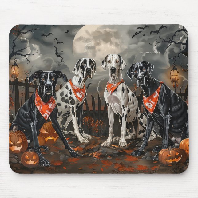 Great Dane Halloween Spooky Mouse Mat (Front)