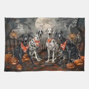 Great Dane Halloween Spooky Tea Towel