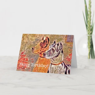 Great Dane, Happy Birthday Card