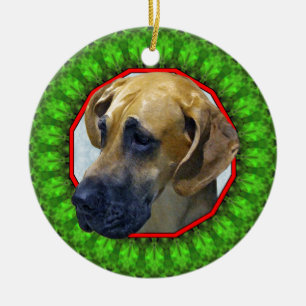 Great Dane Happy Howliday Ceramic Tree Decoration