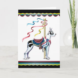Great Dane Harlequin Carousel - Customised Card