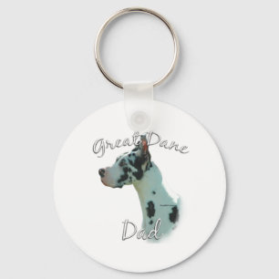 Great Dane (harlequin) Dad 2 Key Ring