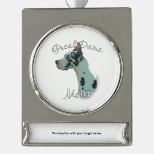 Great Dane (harlequin) Mum 2 Silver Plated Banner Ornament