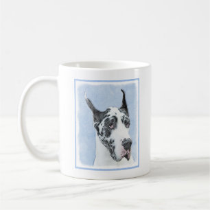 Great Dane (Harlequin) Painting - Original Dog Art Coffee Mug