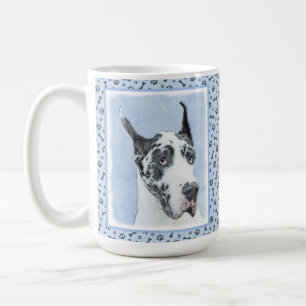 Great Dane (Harlequin) Painting - Original Dog Art Coffee Mug