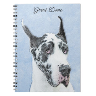 Great Dane (Harlequin) Painting - Original Dog Art Notebook