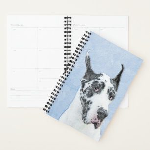 Great Dane (Harlequin) Painting - Original Dog Art Planner