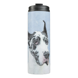 Great Dane (Harlequin) Painting - Original Dog Art Thermal Tumbler