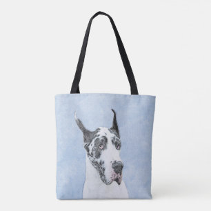 Great Dane (Harlequin) Painting - Original Dog Art Tote Bag
