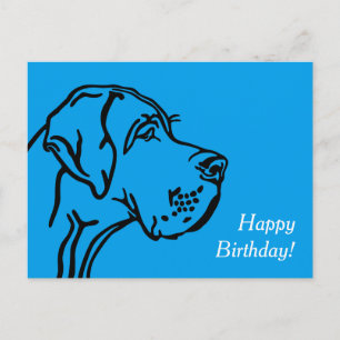 Great Dane Head drawing Postcard