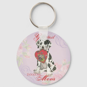 Great Dane Heart Mum Key Ring