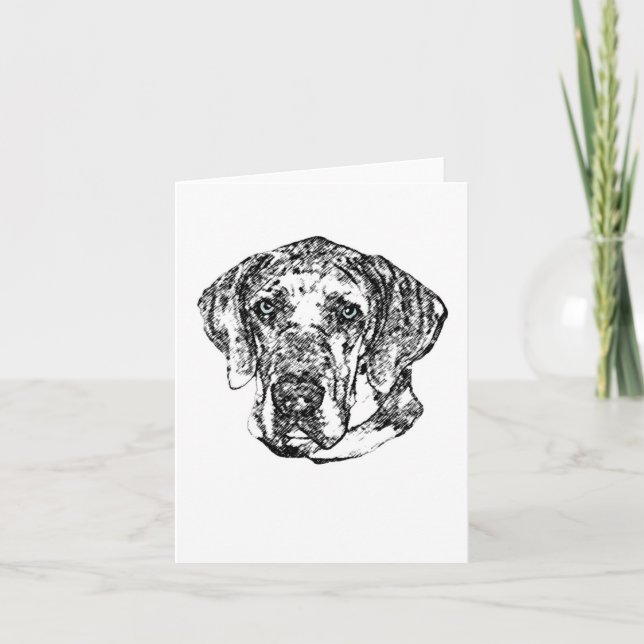 Great Dane Hero Sketch greeting card (Front)